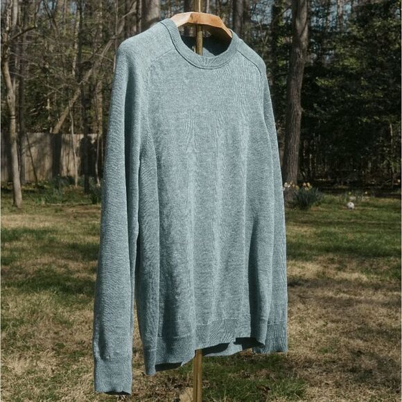 J.Crew Teal Green Linen Blend Knit Sweater - Picture 4 of 7